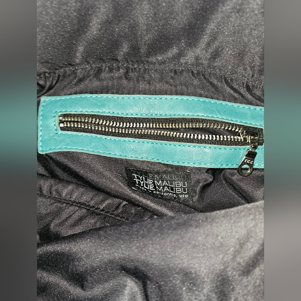 Brand New Tylie Malibu Rare Bag Supple Tourquoise Leather W/ Snake Embossed Flap - Picture 14 of 16
